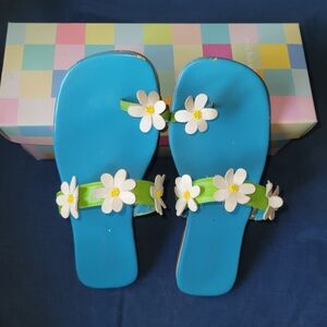 Michael Simon Blue Daisy Sandals Size 7.5
